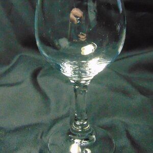 SET OF SIX, Vintage clear glass wine glasses on pedestal, 5.5 inches tall